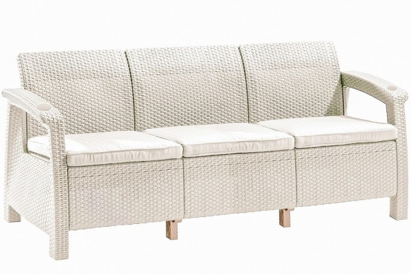 Трёхместный диван  Yalta Sofa 3 Seat белый купить в Петропавловск-Камчатском