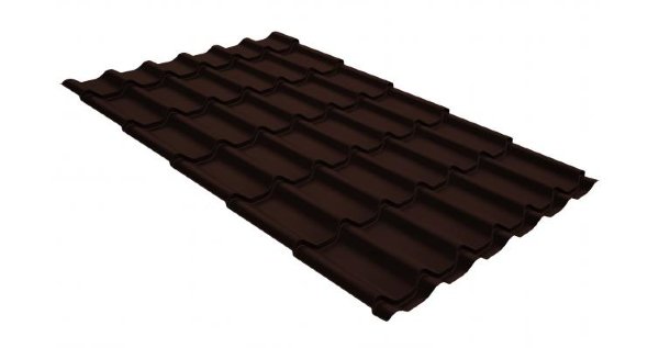 Металлочерепица классик GL 0,5 GreenCoat Pural RR 887 шоколадно-коричневый (RAL 8017 шоколад) купить в Петропавловск-Камчатском