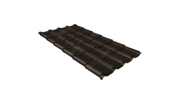 Металлочерепица камея GL 0,5 GreenCoat Pural matt RR 32 темно-коричневый (RAL 8019 серо-коричневый) купить в Петропавловск-Камчатском