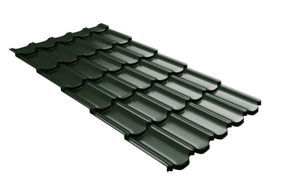 Металлочерепица квинта плюс с 3D резом 0,5 GreenСoat Pural Matt RR 11 темно-зеленый (RAL 6020 хромовая зелень) купить в Петропавловск-Камчатском
