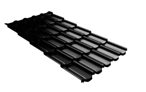 Металлочерепица квинта плюс с 3D резом 0,5 GreenСoat Pural Matt RR 33 черный (RAL 9005 черный) купить в Петропавловск-Камчатском