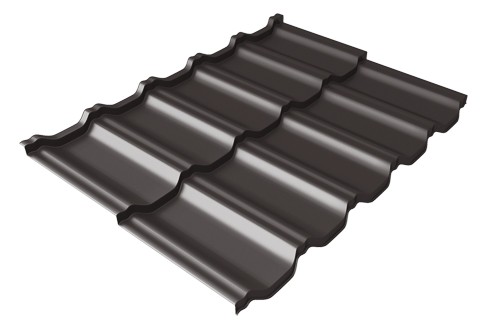 Металлочерепица модульная Квинта Uno Grand Line c 3D резом 0,5 GreenСoat Pural RR 32 темно-коричневый (RAL 8019 серо-коричневый) купить в Петропавловск-Камчатском