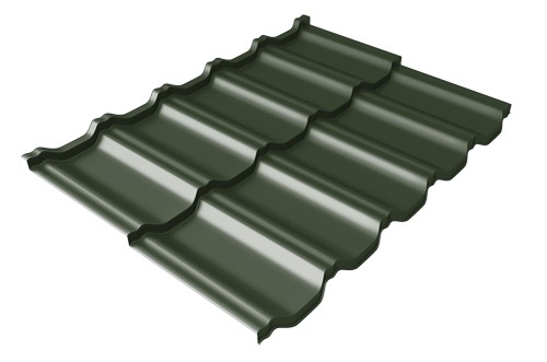 Металлочерепица модульная Квинта Uno Grand Line c 3D резом 0,5 GreenСoat Pural Matt RR 11 темно-зеленый (RAL 6020 хромовая зелень) купить в Петропавловск-Камчатском