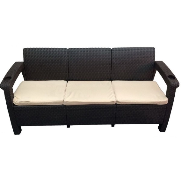Трёхместный диван  Yalta Sofa 3 Seat венге купить в Петропавловск-Камчатском