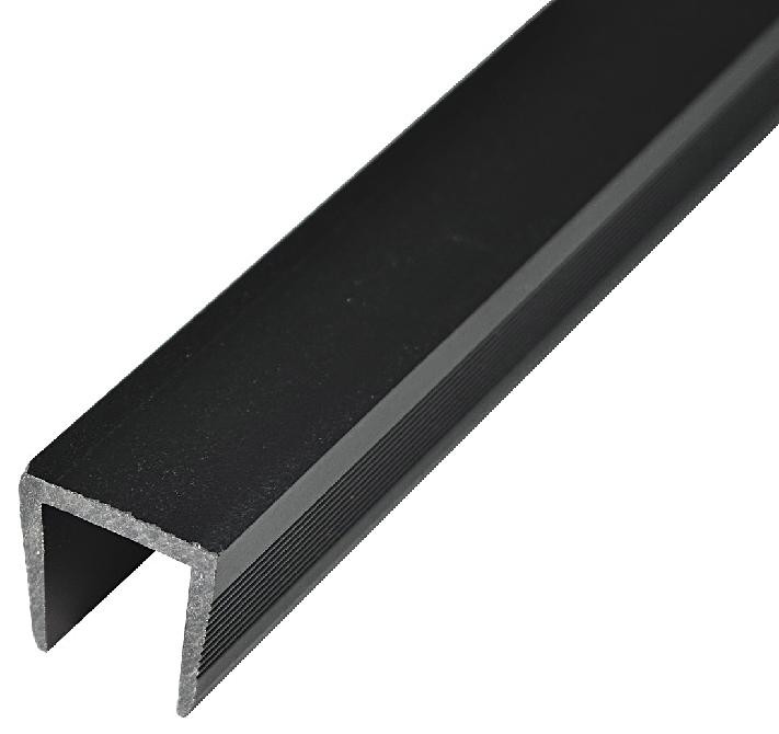 п-профиль. профиль пластиковый п-норм, 10 мм х23 мм чёрный, глянцевый, длина 3 м. профиль п образный 12х12 графит. черный алюминиевый профиль 15х15 мм. п профиль черный.