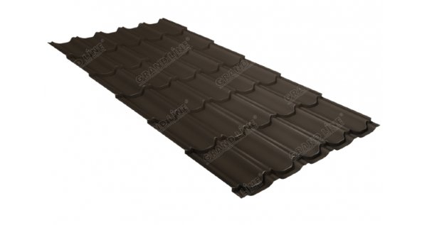 Металлочерепица квинта плюс 0,5 GreenCoat Pural Matt RR 32 темно-коричневый (RAL 8019 серо-коричневый) купить в Петропавловск-Камчатском
