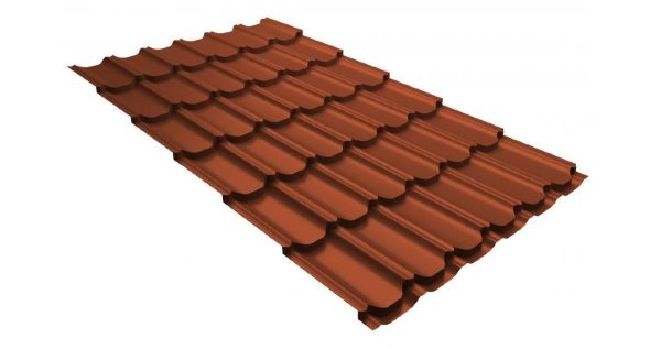 Металлочерепица квинта плюс 0,5 GreenCoat Pural RR 750 кирпично-красный (RAL 8004 терракота) купить в Петропавловск-Камчатском